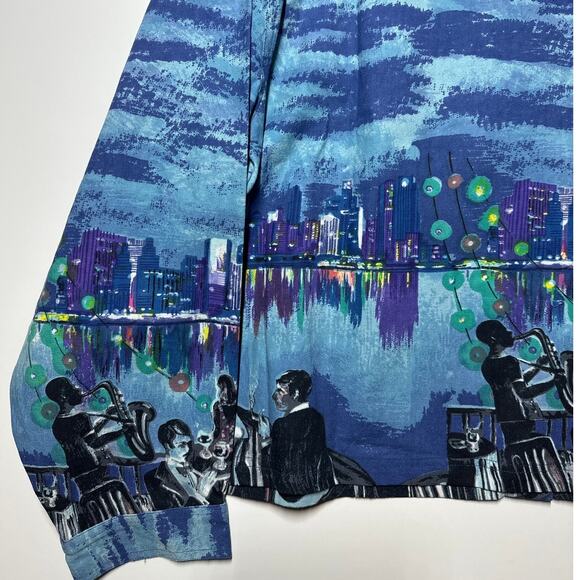 Vintage Take Two Clothing Musical Themed Shacket Jacket Shirt Denim Cotton Sz 3X - Picture 8 of 11